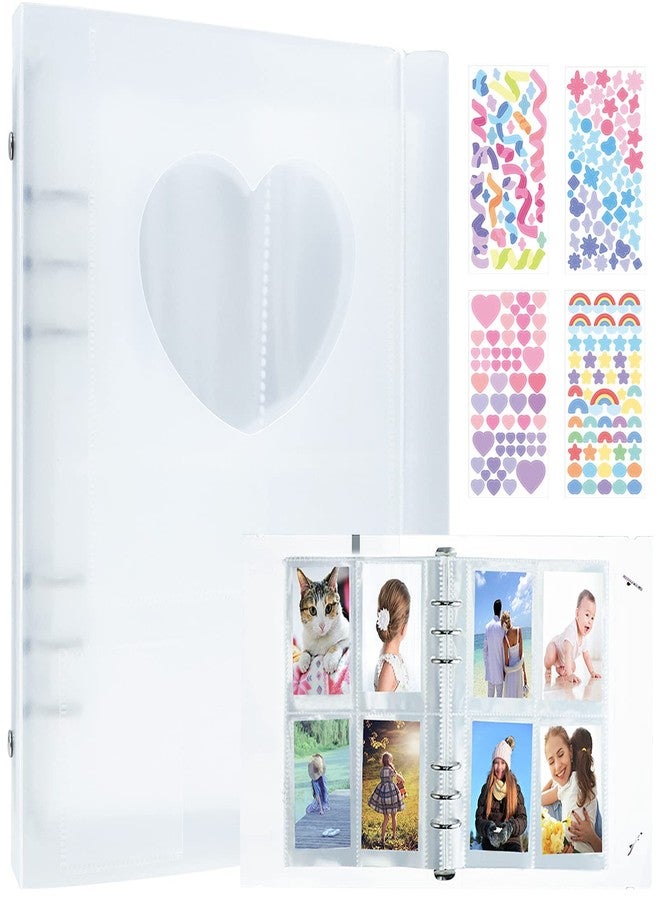 Careflection Photo Album Binder A5 6 Ring Photocard Book Holder Refillable Compatible for Fujifilm Instax Mini Film/Polaroid Film/Kpop, Medium, White - Image 1